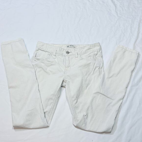 Free People Straight Corduroy Pants Mid Rise White Cream Women 27W x 30L Used - Picture 3 of 11